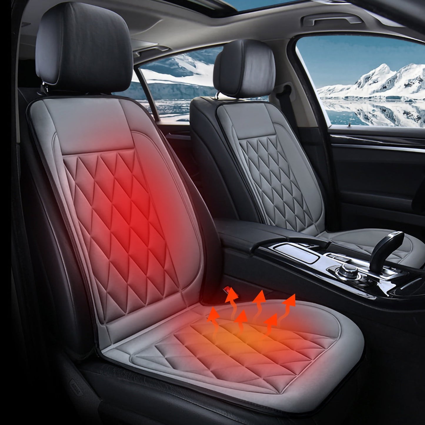 Rdeuod Car Seat Cushion,Car Heating Pad Winter Electric Heating Pad Car 24v Car Pad Office Universal Heating Pad,Gray