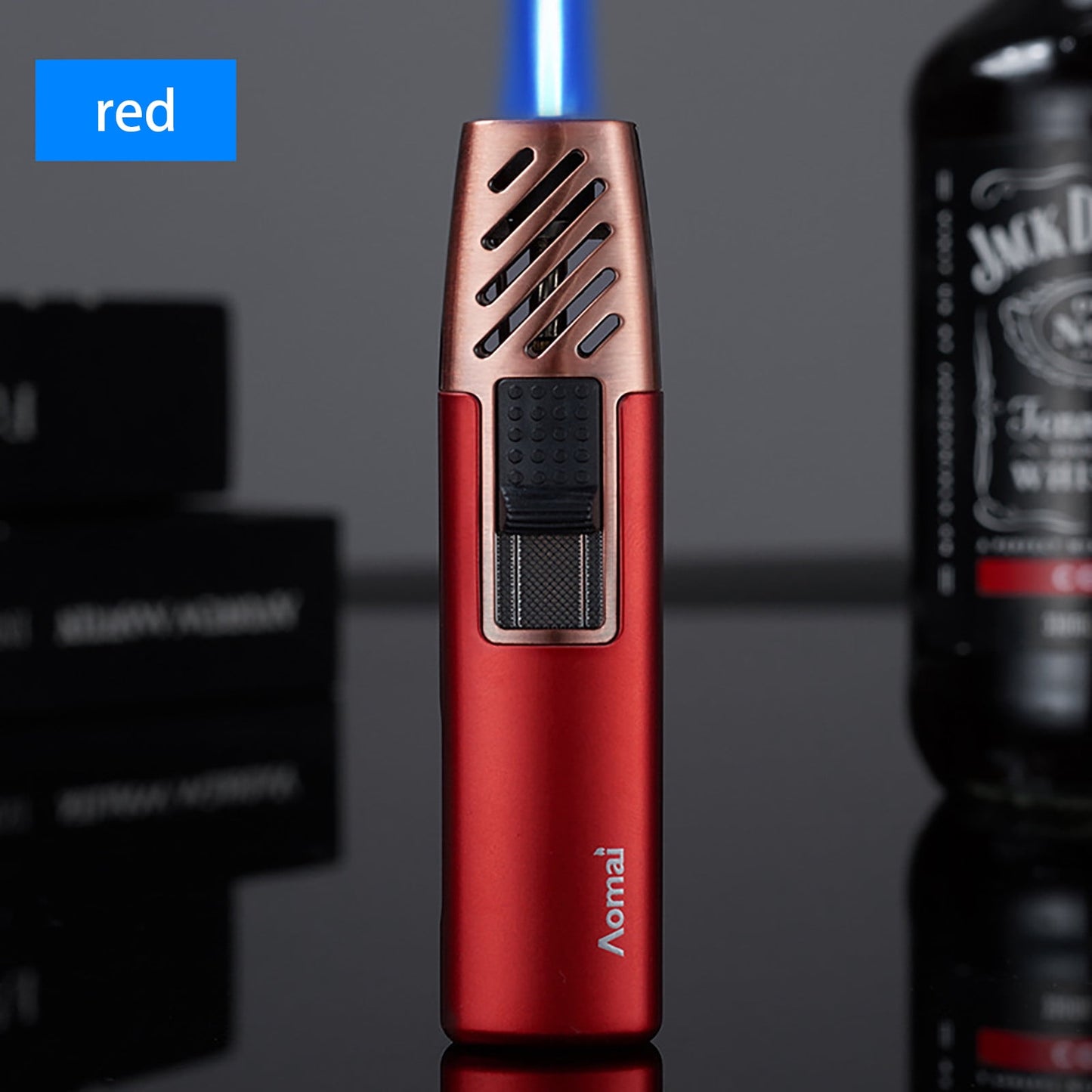 Rdeuod Lighter,Double Straight Into The Lighter Direct Injection Flameproof Outdoor Barbecue Kitchen Baking Lighter