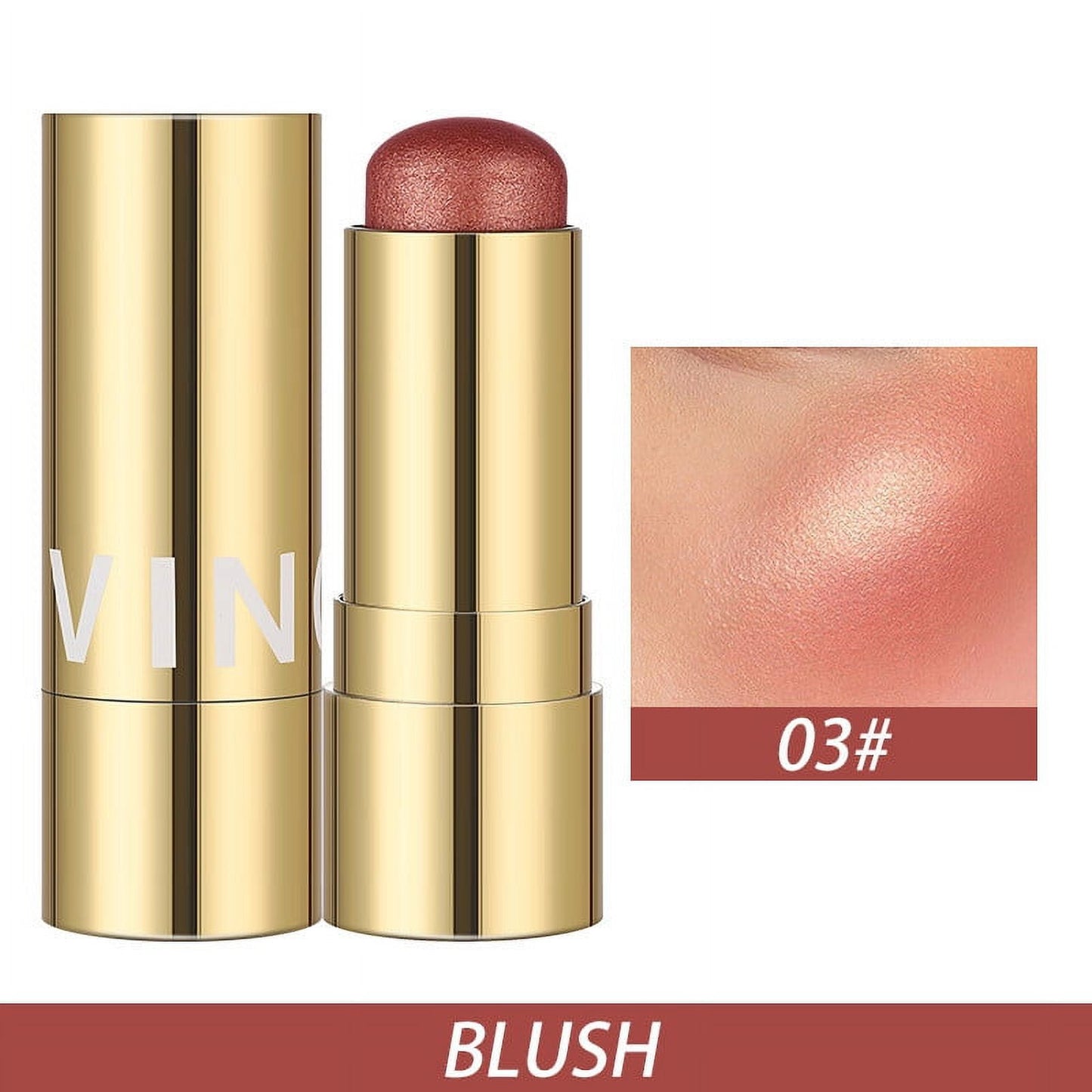 Rdeuod Three-in-one Blush Makeup,Cream Blush For Cheeks,Face Blush Eye Shadow Lip Gloss Three-in-one Blush Cream for Shadow Eyes Lips Cheek (E)