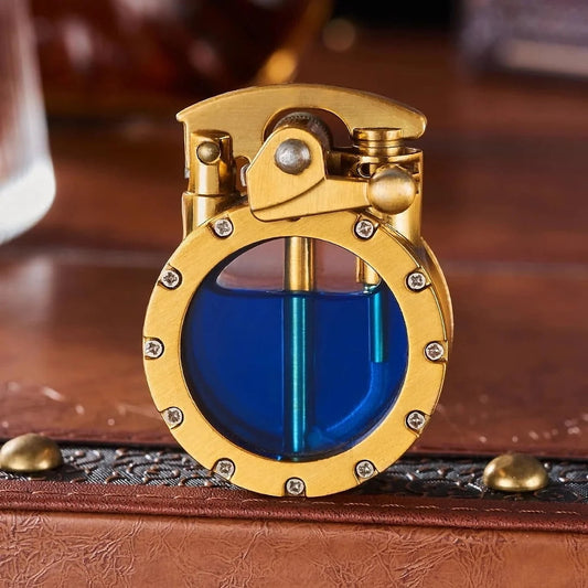 Rdeuod Vintage Trench Lighter Transparent Kerosene Lighter Antique Steampunk Lighter Cool Unique Lighter for Men,No Fuel