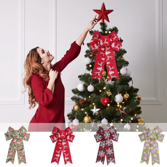 Red Christmas Tree Reindeer Style,Christmas Decoration Bow Christmas Tree Wreath And Outdoor Or Home Decoration Door Decoration Party Atmospheres Decoration Props