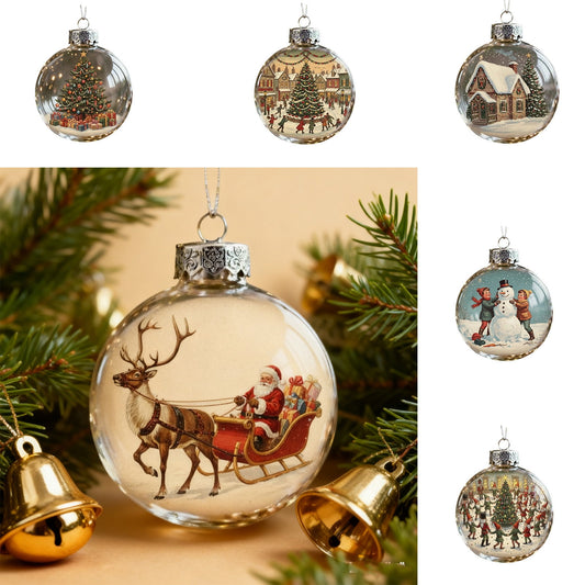 Retro Christmas Pendant, Christmas Decoration Pendant 2D, Christmas Tree Ornaments, Christmas Scenes, Holiday Gifts,Christmas Pendant Christmas Decoration Pendant 2D Christmas Decoration