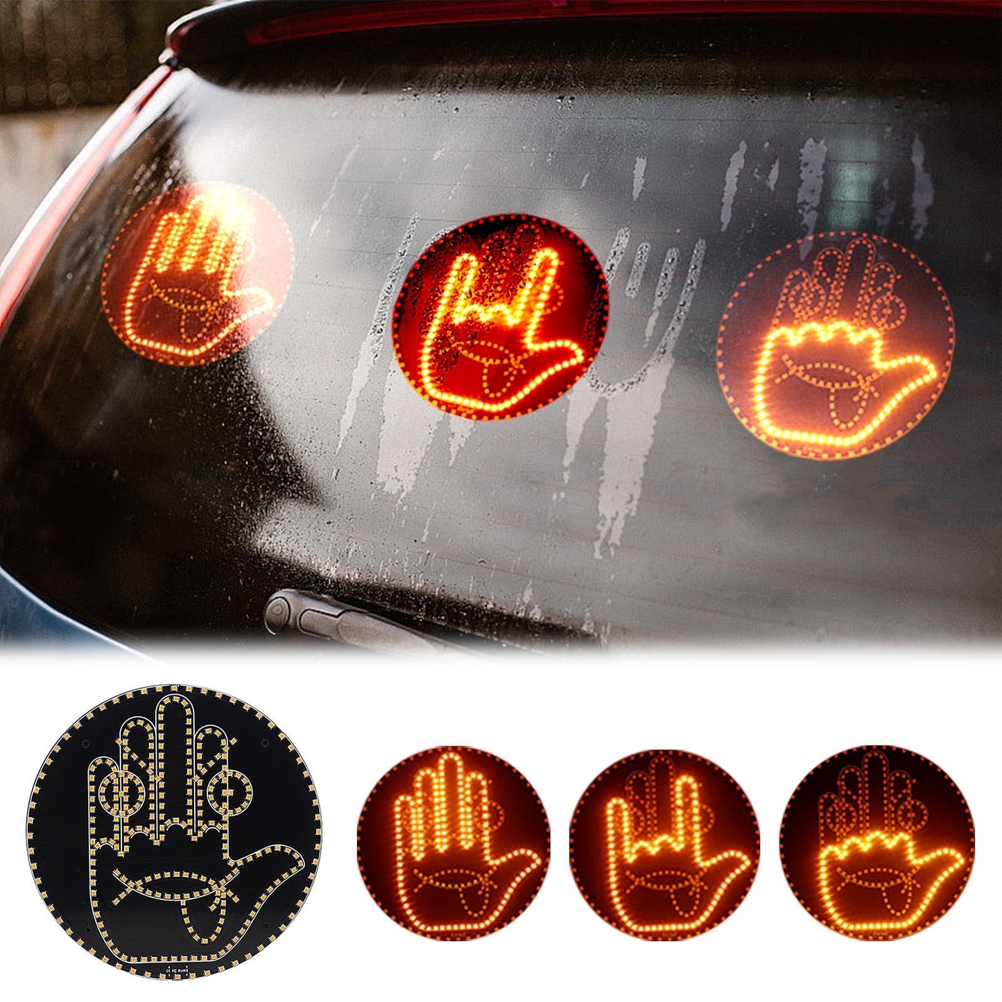 Road Mate Hand, Road Mate Official Hand Signal Light with Remote Control, Funny Hand Gesture Light for Car, 2024 Road Mate Hand Sign Finger Flickering Light