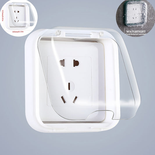 Selfadhesive Waterproof Socket Cover,Outlet Cover Box,Plastic Outlet Covers,Outlet Box Cover,4.13" X 4.41"Clear Waterproof Splash Guard Kid Proof Outlet Lock Box,For Indoor Outdoor Use,White