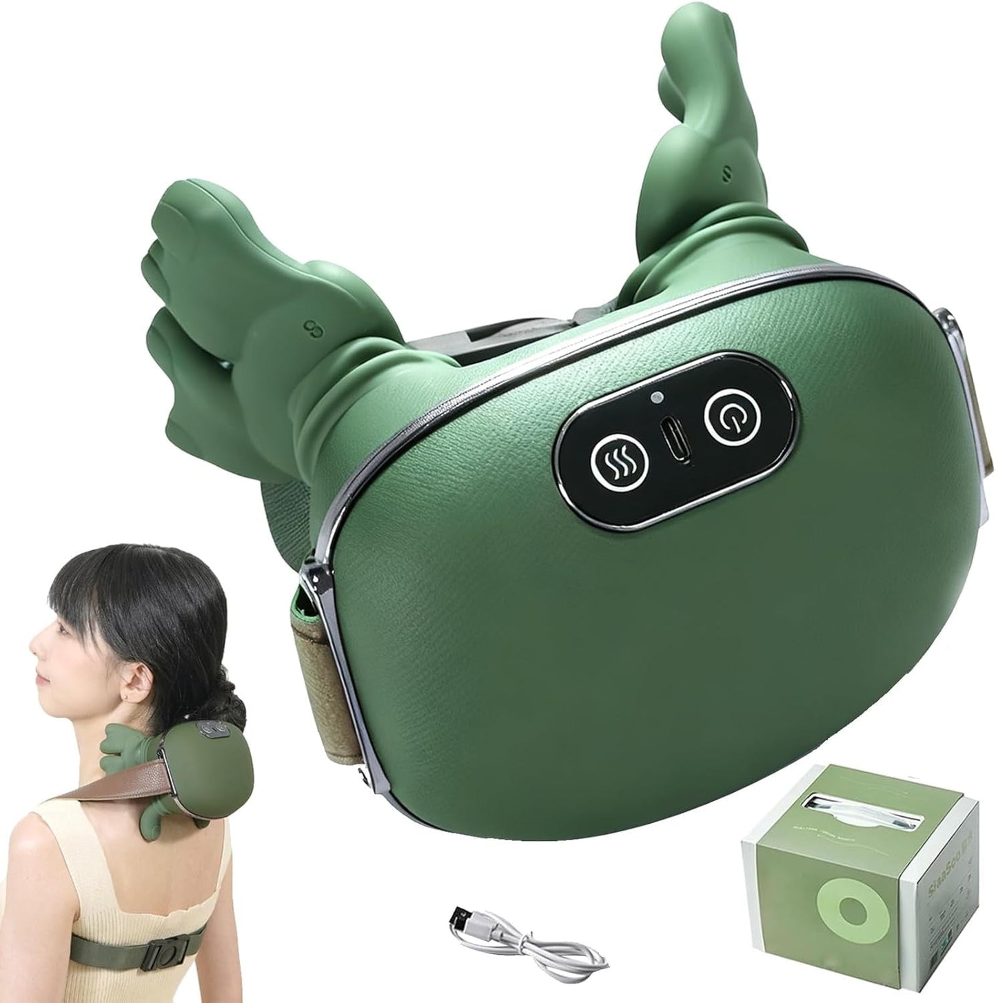 Shoulder Massager Neck Massager,Massager Back Massager For Shoulder, 3 Massage Levels, 2 Temperature Levels, Electric Neck Massagers With Warmth,Wireless For Men, Women, Christmas Gifts