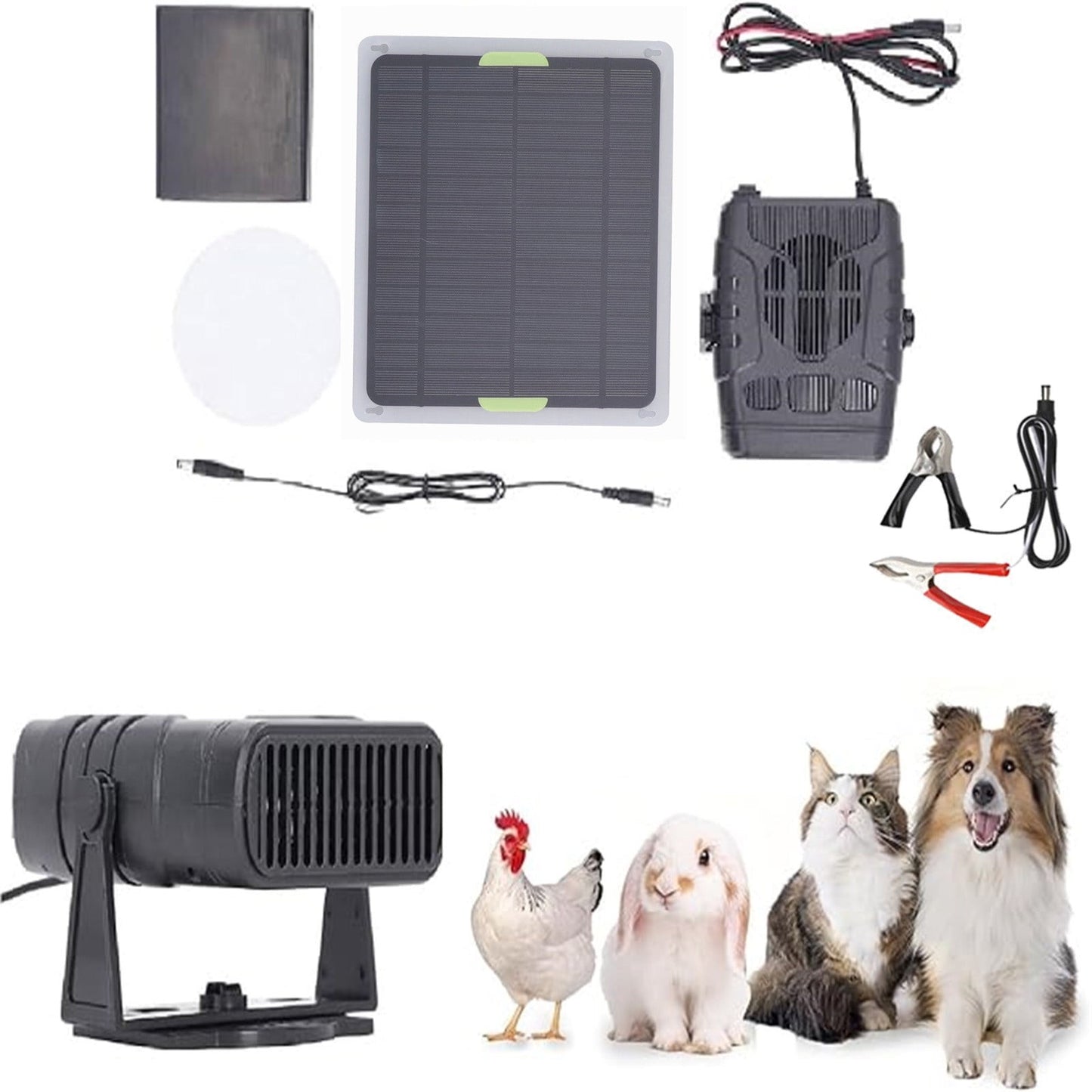 Solar Powered Heater,Solar Heater For Greenhouse,Solar Heater For Chicken Coop,Solar Panel Heater & Power Bank,Outdoor Warming And 5V Usb Charging For Camping, Chicken Coops, Dog Houses, Rv Travel