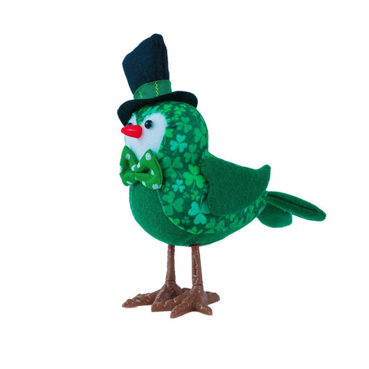 St.Patrick's Day Glowing Green Bird,St Patricks Day Doll Decorations with Lucky Tiered Tray Decor, Home Table Shelf Decor Ornaments for Irish Saint Patrick's