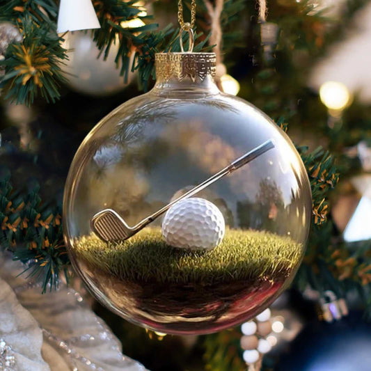 Stereoscopic Glass Keepsake Ornaments,Sports Holiday Ornament,Themed Micro Scenes 3D Crystal Sports Ornament Set With Winter,Clear Plastic Christmas Balls For Xmas Tree & Home D¨¦cor,Memorial Gifts