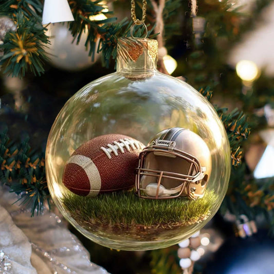 Stereoscopic Glass Keepsake Ornaments,Sports Holiday Ornament,Themed Micro Scenes 3D Crystal Sports Ornament Set With Winter,Clear Plastic Christmas Balls For Xmas Tree & Home D¨¦cor,Memorial Gifts