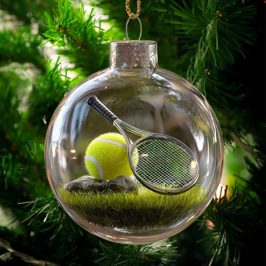 Stereoscopic Glass Keepsake Ornaments,Sports Holiday Ornament,Themed Micro Scenes 3D Crystal Sports Ornament Set With Winter,Clear Plastic Christmas Balls For Xmas Tree & Home D¨¦cor,Memorial Gifts