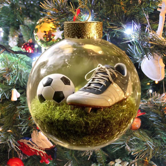 Stereoscopic Glass Keepsake Ornaments,Sports Holiday Ornament,Themed Micro Scenes 3D Crystal Sports Ornament Set With Winter,Clear Plastic Christmas Balls For Xmas Tree & Home D¨¦cor,Memorial Gifts