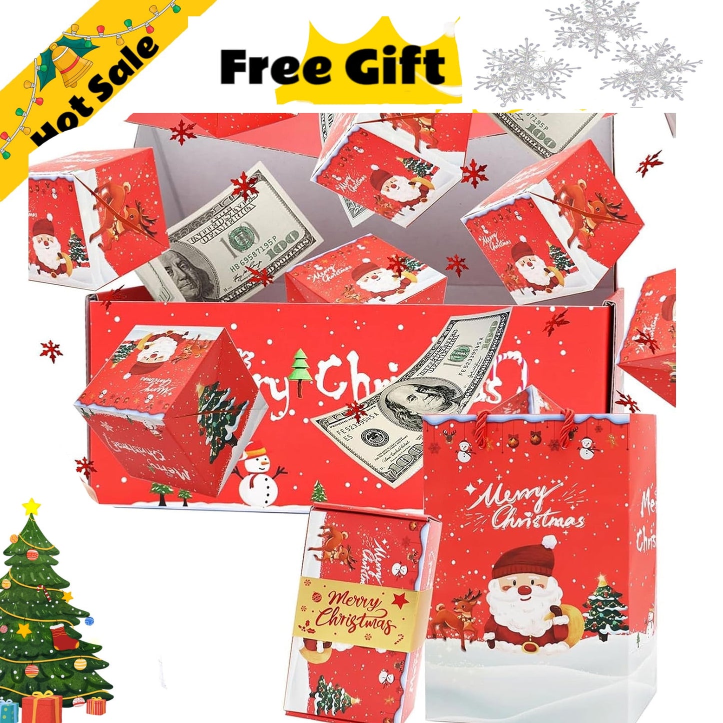 Surprise Gift Box Explosion with Gift,Surprise Gift Box Explosion for Money,Explosion Gift Box Christmas,Surprise Box Gift Box For Money,Folding Pop-Up Surprise Box for Birthday Christmas,6 boxes