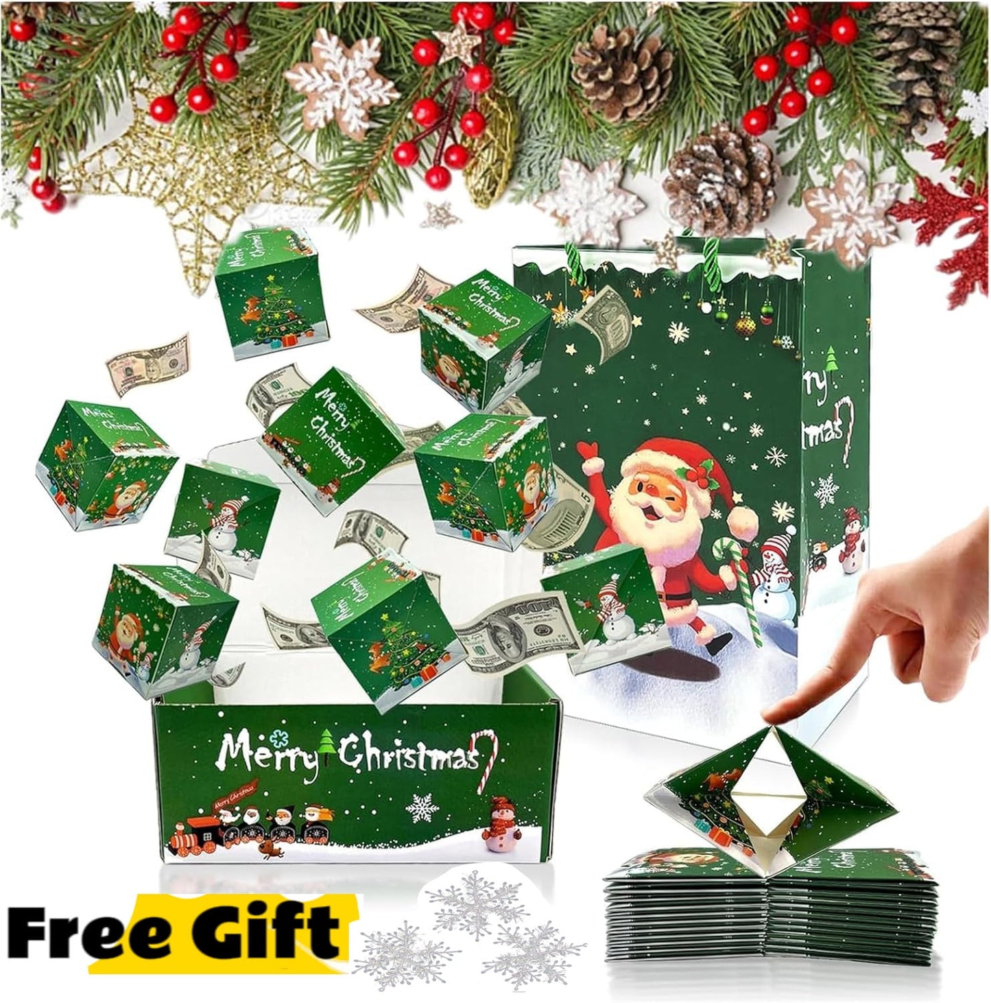 Surprise Gift Box Explosion with Gift,Surprise Gift Box Explosion for Money,Explosion Gift Box Christmas,Surprise Box Gift Box For Money,Folding Pop-Up Surprise Box for Birthday Christmas,6 boxes