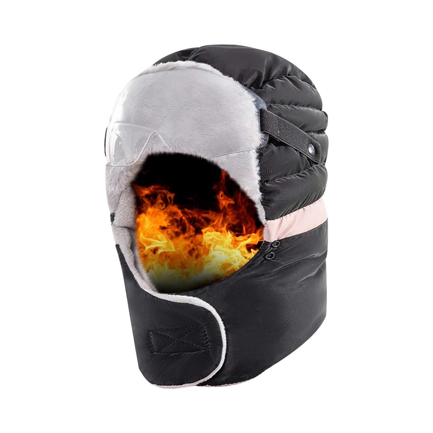Trapper Hat,Winter Goggles,Men Women Windproof Full Cover With Glasses Mask,Winter Thermal Thick Ski Cap Camping Hunting,Winter Windproof Mask For Cycling Cold-Proof Plus Hood Cycling Warm Weapon Hat