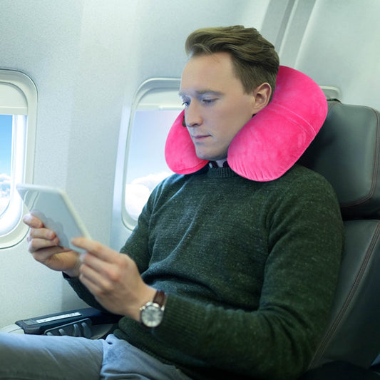 Travel Neck Pillow,2024 New Lightweight,Neck Pillow Airplane,Neck Pillow For Traveling,Inflatable Airplane Travel Blowing Neck Soft And Warm Texture,Travel Essentials