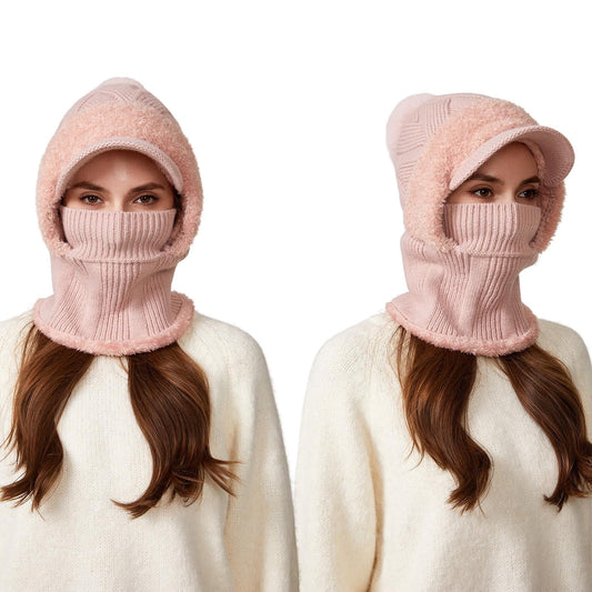 Upgraded Scarf For Women 3 In 1 Beanie Hat For Women,3 In 1 Knitting Hat With Scarf And Mask, Upgrade 3 In 1 Beanie Hat With Scarf And Mask, Fall Winter Warm Knitted Ski Scarf And Mask Set