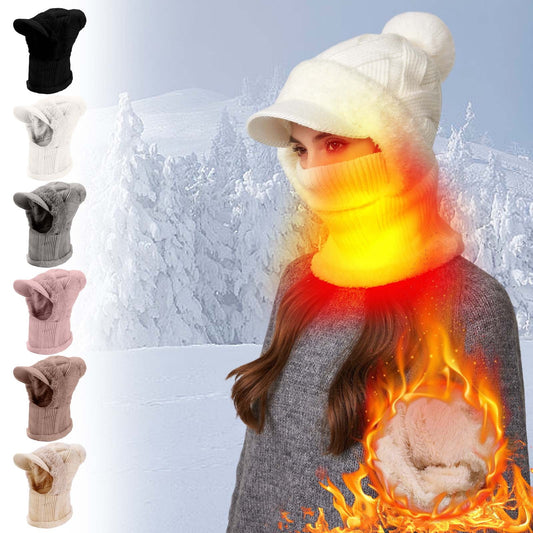 Upgraded Scarf For Women 3 In 1 Beanie Hat For Women,3 In 1 Knitting Hat With Scarf And Mask, Upgrade 3 In 1 Beanie Hat With Scarf And Mask, Fall Winter Warm Knitted Ski Scarf And Mask Set