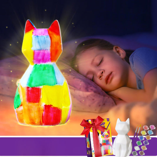 Paint Your Own Lamp Kit, Cat Lamp Craft Kit,Arts And Crafts For Kids Ages 6-8 Girls,Arts And Crafts For Kids Ages 8-12,Painting Kits For Kids Ages 4-8, Diy Night Light Christmas Gift
