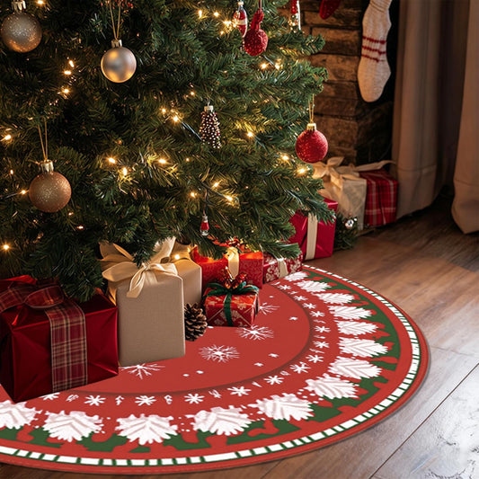 Washable Christmas Tree Skirt,Christmas Skirt,Christmas Tree Rug Decor Short Pile High-Definition Printed Christmas Tree Skirt Ornaments For Merry Christmas Holiday Party Decorations Indoor Outdoor