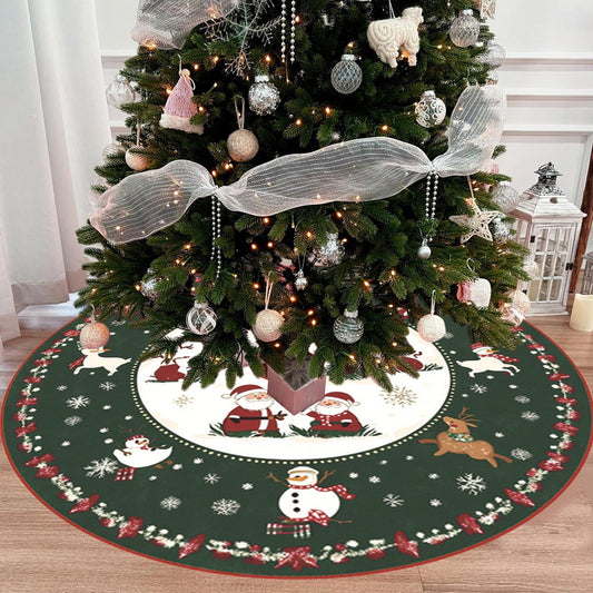 Washable Christmas Tree Skirt,Christmas Skirt,Christmas Tree Rug Decor Short Pile High-Definition Printed Christmas Tree Skirt Ornaments For Merry Christmas Holiday Party Decorations Indoor Outdoor