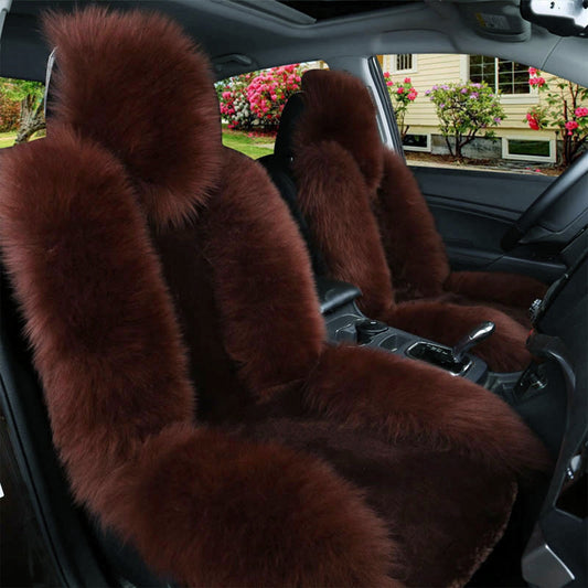 Winter Car Seat Cushion With Soft Furry Surface, Universal 47X24 In Warm Mat Cover With Non-Slip Base For Cold Weather Driving,Car Seat Cushion In Winter Wool Car Seat Cushion Seat Cover Furry Mat