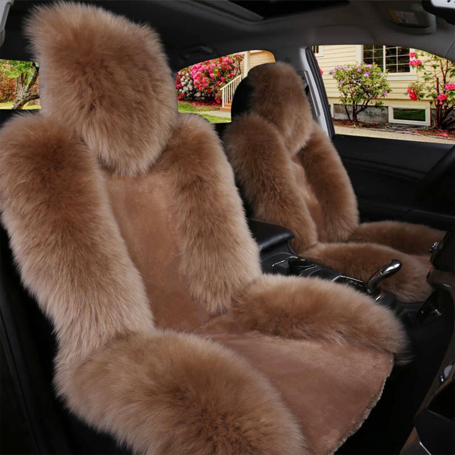 Winter Car Seat Cushion With Soft Furry Surface, Universal 47X24 In Warm Mat Cover With Non-Slip Base For Cold Weather Driving,Car Seat Cushion In Winter Wool Car Seat Cushion Seat Cover Furry Mat