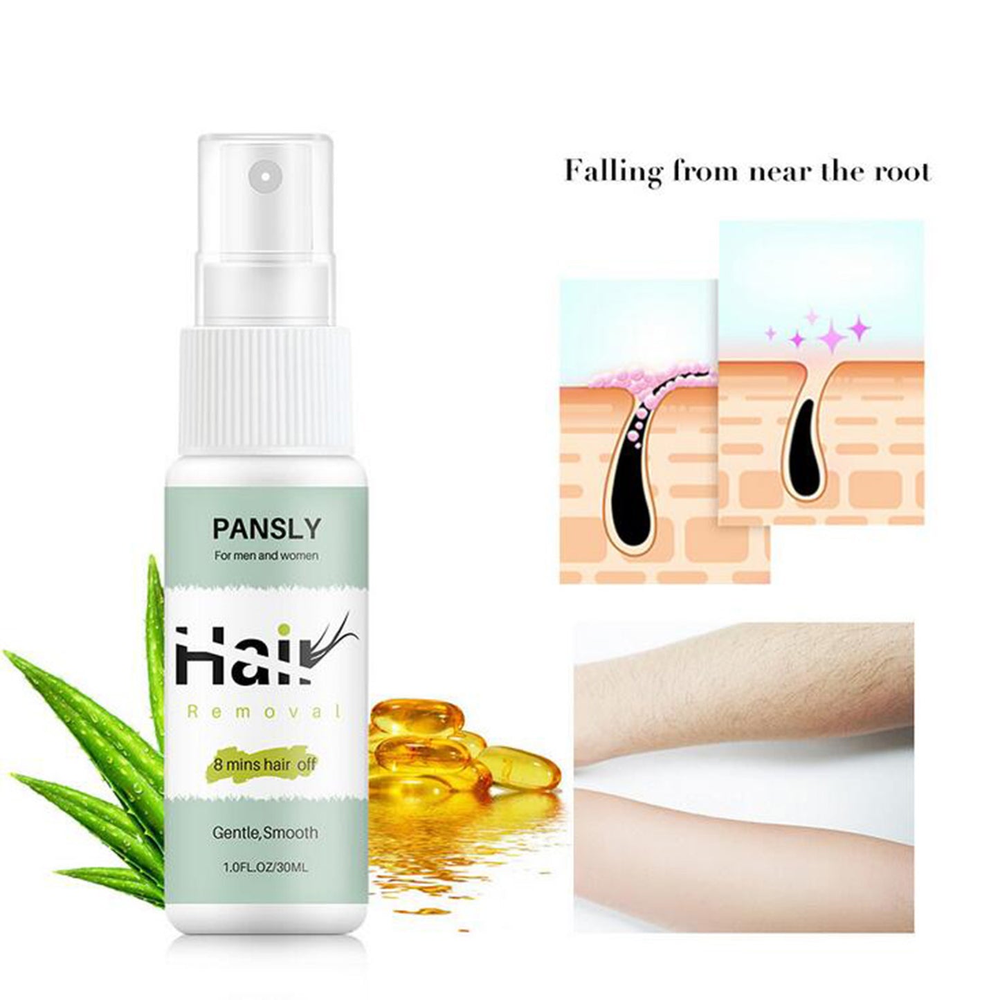 Banzch Hair Removal, Hair Removal Spray Spray Leg Hair Hand Hair Body Care Liquid Gentle 30ML