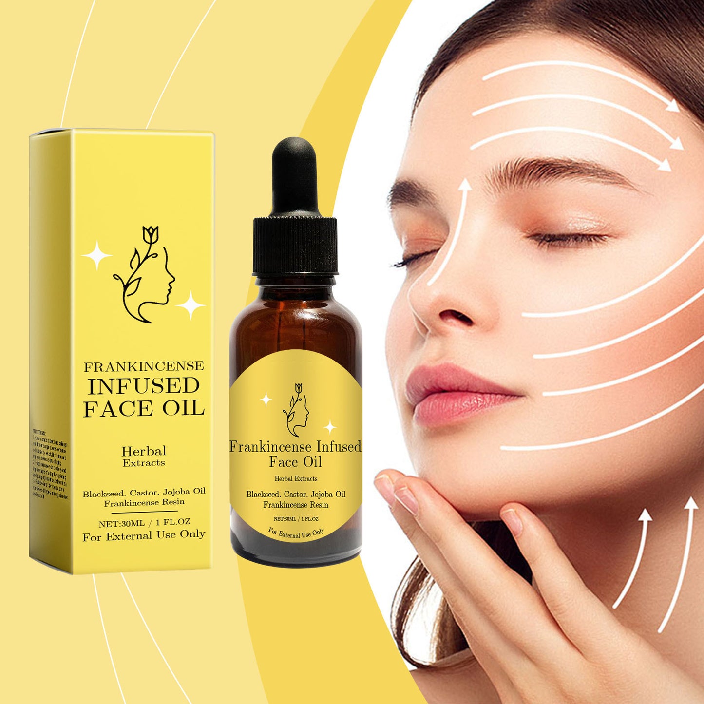 Frankincense Resin Infused Organic Black Seed Jojoba Oils for Facial Moisturizer ,Frankincense Oil for Face,Miracle Facial Moisturizer Cold Pressed Serum Natural Skincare Hydrates Skin,1PCS