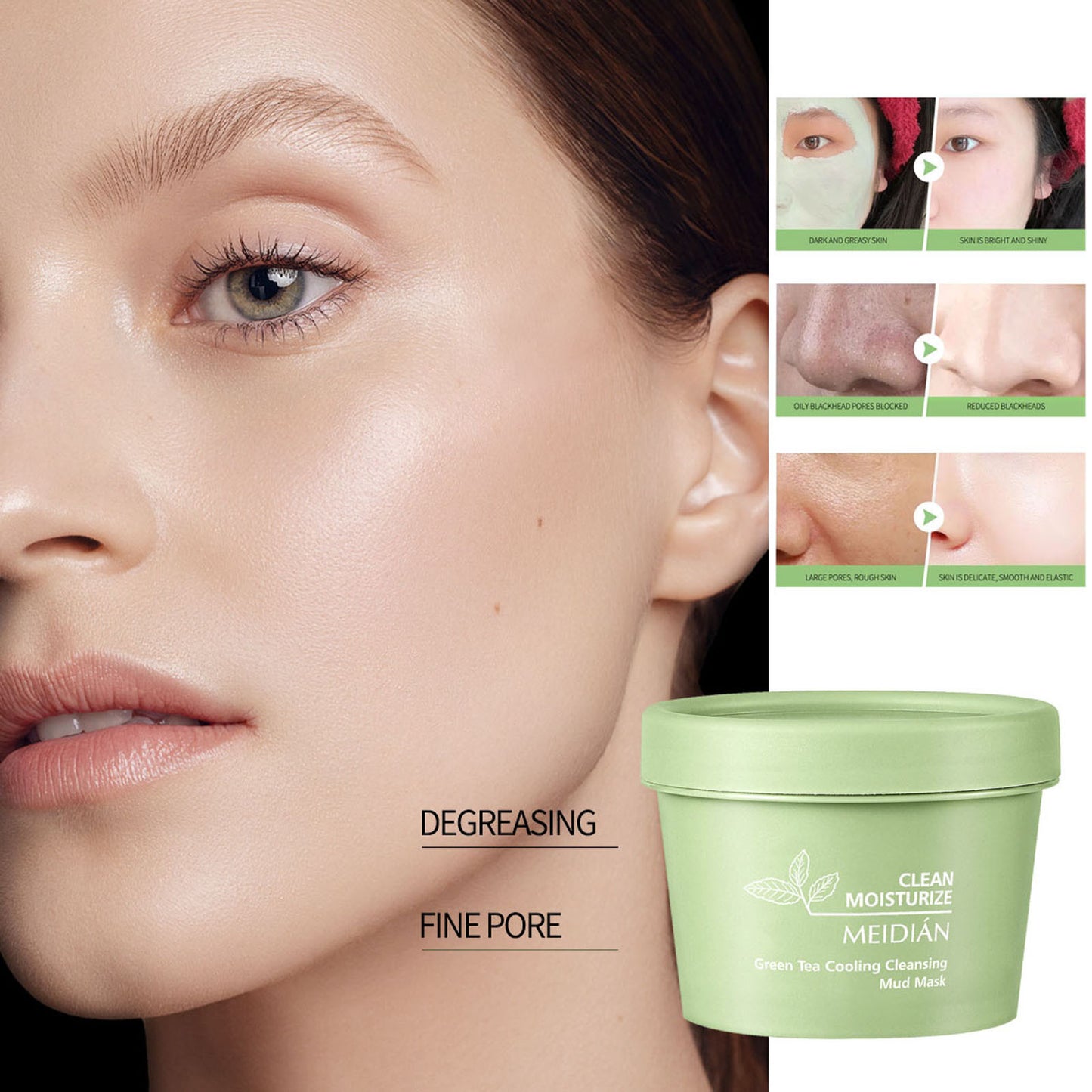 Banzch Green Tea Cleaning Mud Film Deep Cleaning Pores Blackhead Oil Control Smearing Facial Mask Mud,Mothers Day Gifts