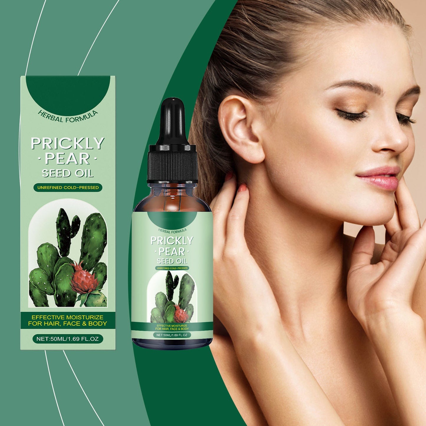 Prickly PearSeed Oil,Natural Organic Prickly Pear Oil, Cold Pressed Prickly Pear Cactus Oil for Face, Dry Skin & Body Moisturizer Prickly Pear Seed Oil,3PCS