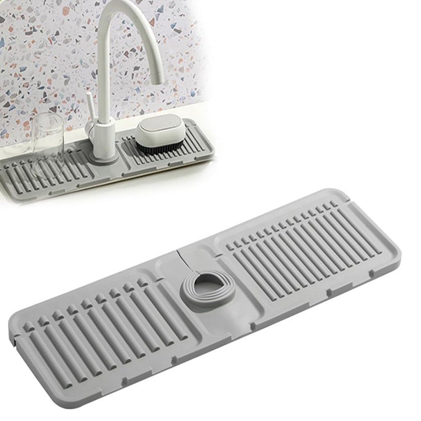 Kitchen Sink Splash Guard,Faucet Mat For Kitchen Sink, Sink Protectors For Kitchen Sink£¬Faucet Guard & Draining Mat Kitchen Sink Splash Guard Silicone Draining Mat Fast Drying Stone Sink Tray