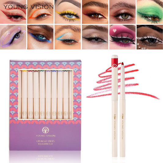 Banzch 12 Colored Eyeliner Pencils Colors Matte Eye Liner Pencils Colorful Eyeliner Set,Long Lasting Color Eyeliner Retractable Eye Makeup Liners,Mothers Day Gifts